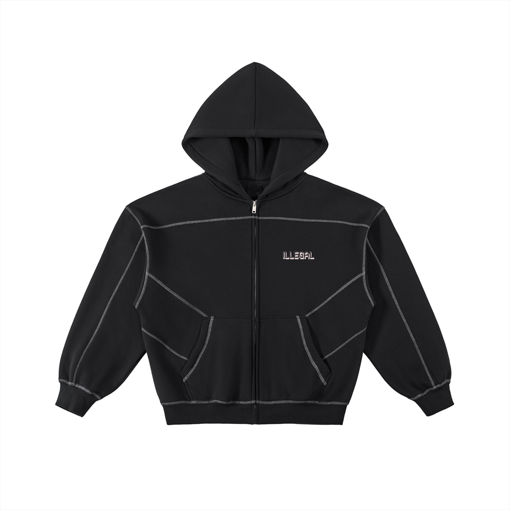 ILLEGAL MOTION fleece zip up